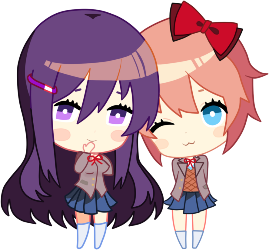 Chibi Team Salvato Fan Fiction Cupcake - Doki Doki Literature Club Sayori And Yuri (925x864)