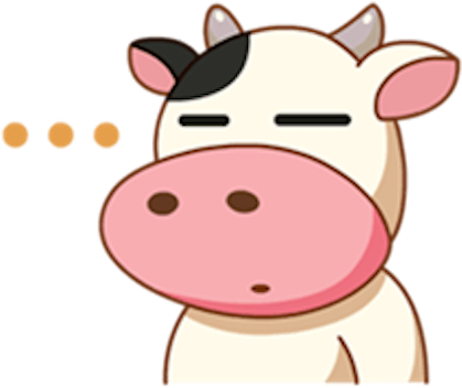 Momo Cow Sticker Messages Sticker-1 - Sticker (450x383)