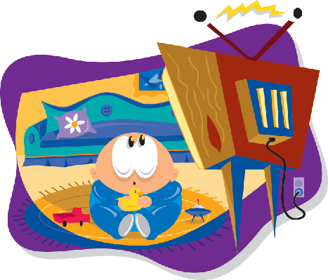 Watch Television Clipart Baby Watching Television - Baby Watching Tv Clipart (467x399)