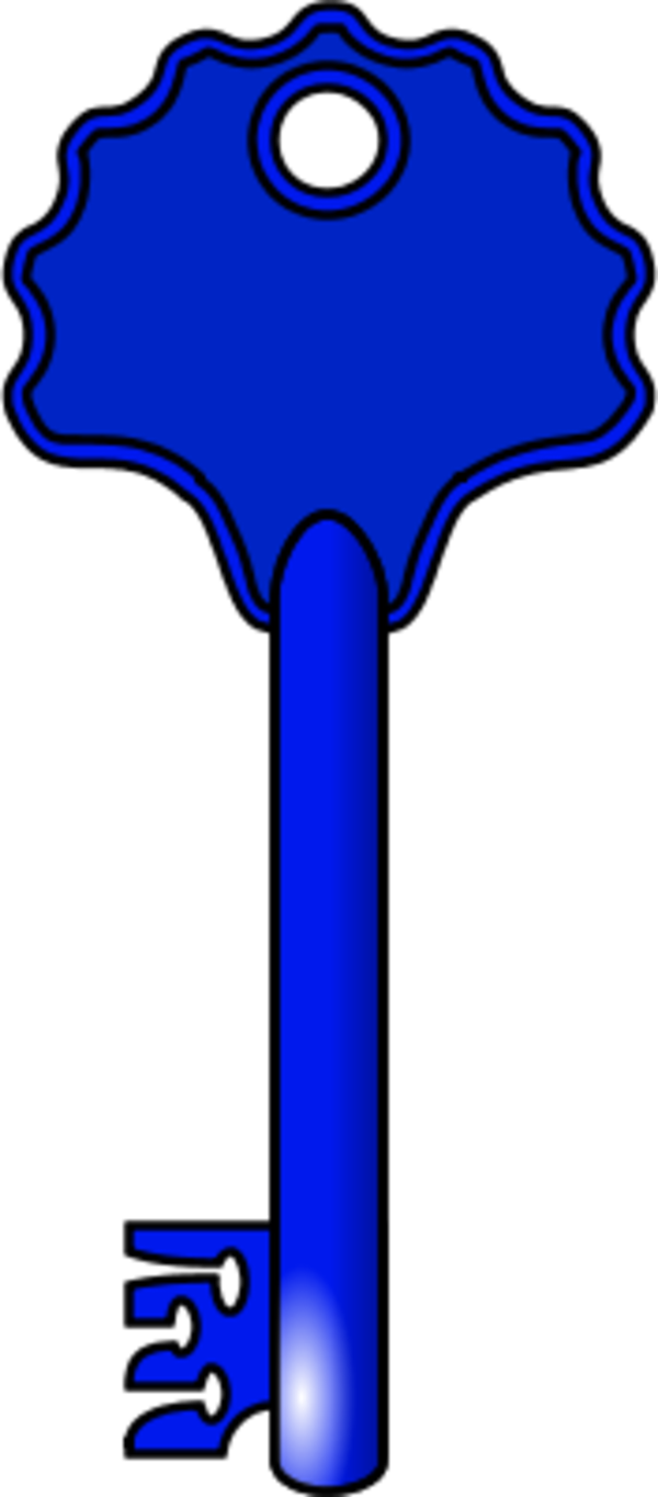 Key Clipart - Key Blue Clipart (600x1364)