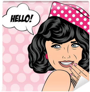 Pop Art Retro Woman In Comics Style Wall Mural • Pixers® - Art Print: Andreea's Cute Retro Woman In Comics Style, (400x400)