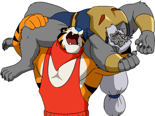 Tony And Wolf 001 Photo Tony The Tiger Wolf 001 Zpskdsxjnhj - Cartoon (640x463)