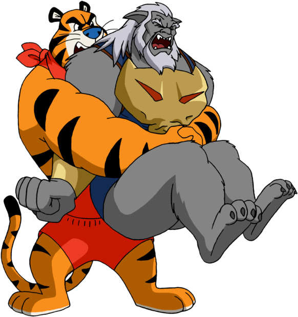 Tony And Wolf 002 Photo Tony The Tiger Wolf 002 Zpsluqit9af - Cartoon (591x640)