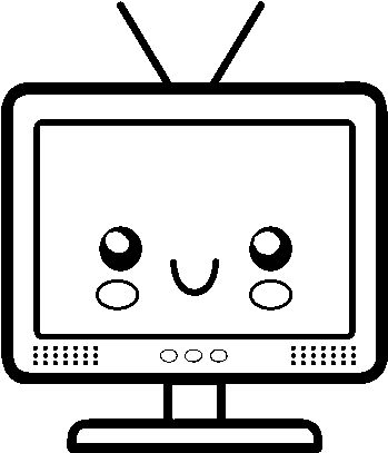 Television With Antenna Coloring Page - Televisor Para Colorear Animada (600x470)