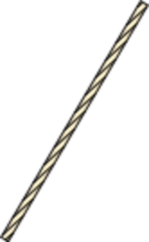 Straight Stretch Of Rope - Hb Pencil Png (600x976)