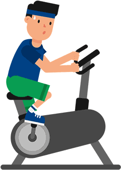 Man On An Exercise Bike Gif Animation Loop - Exercise Animated Gif (444x400)