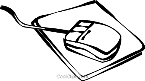 Computer Mouse Clipart Cilpart - Computer Mouse With Mouse Pad Drawing (480x271)