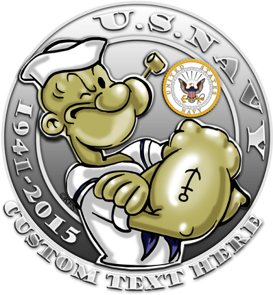 Us Navy Popeye Decal - Popeye Navy (428x476)