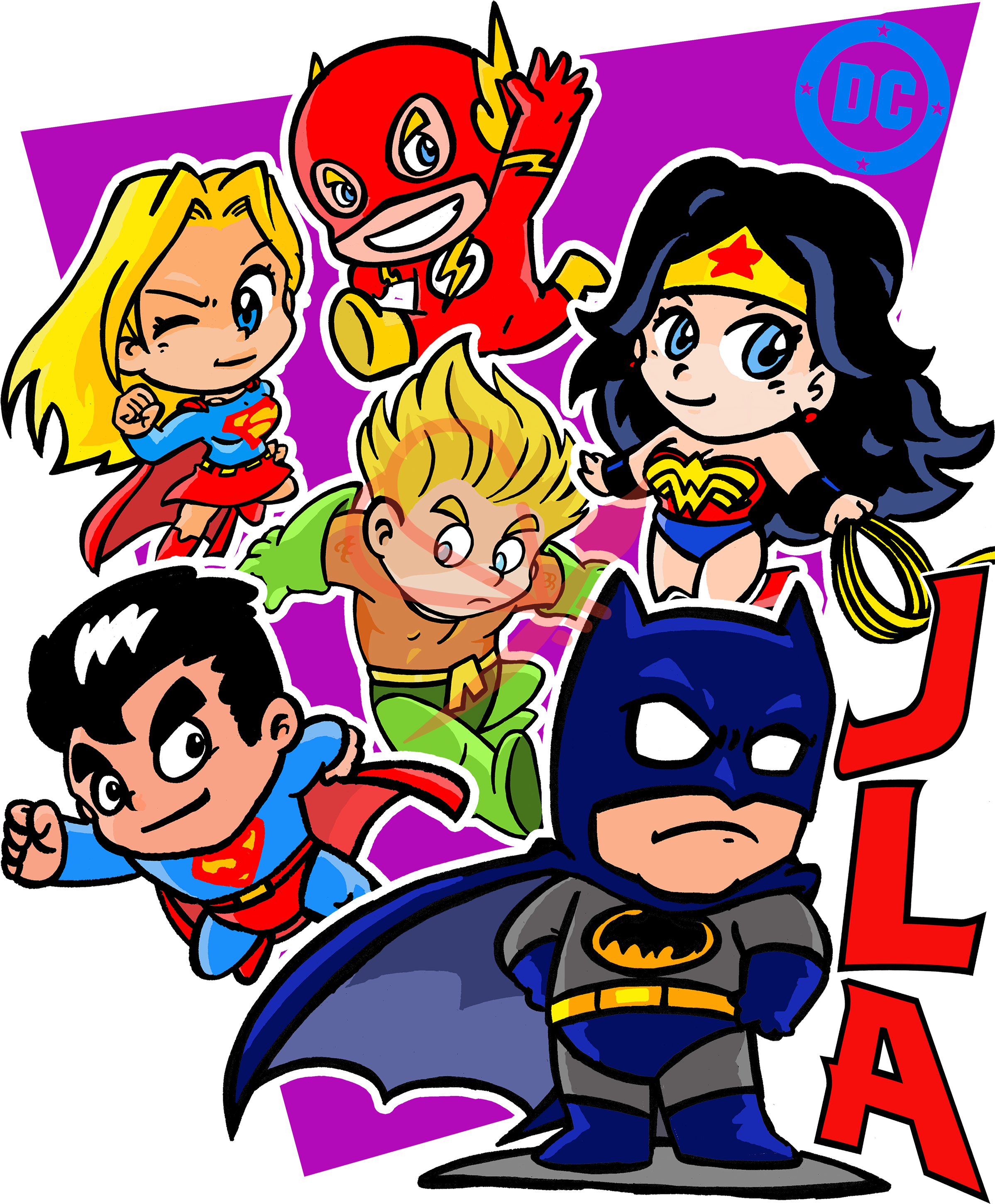 Parodia Liga De La Justicia Superman, Batman, Wonder - Liga De La Justicia En Png (3000x3000)