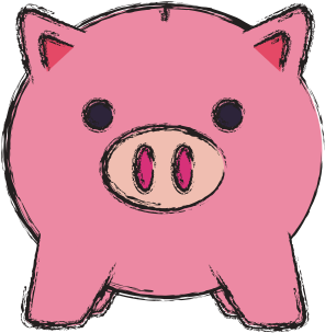 Colored Piggybank Vector Illustration - Vector Graphics (550x550)