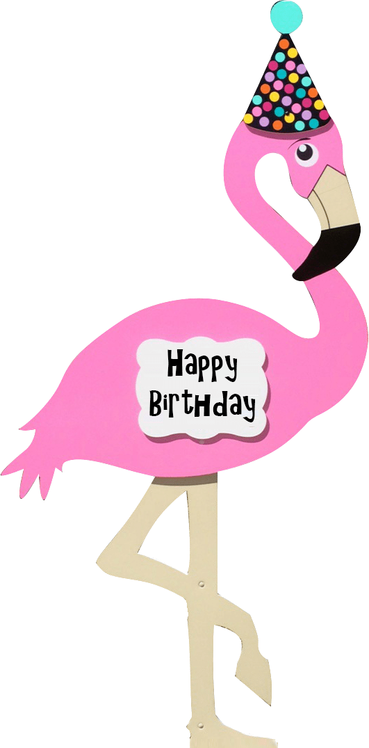 Flamingo Clipart Cartoon - Birthday Flamingo Clip Art (531x1075)