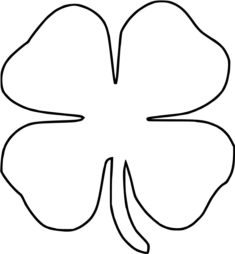 Four-leaf Clover Drawing Clip Art - White 4 Leaf Clover (1024x1024)