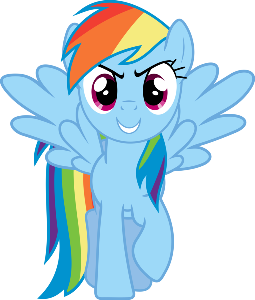 Bold Rainbow Dash By Uxyd - My Little Pony Rainbow Dash Front (824x970)