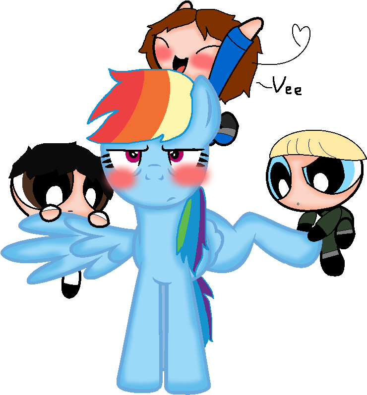 Rainbow Dash Meet The Powerpuff Axis By Andrealabuenaamiga - Cartoon (812x894)