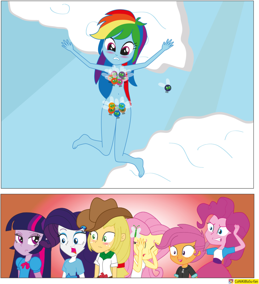 Rainbow Dash And Parasprites Equestria Girls By - Mlp Eg Base Rainbow Dash (851x940)