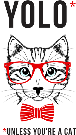 Yolo Cat T-shirt - Hipster Cat Shower Curtain (420x480)