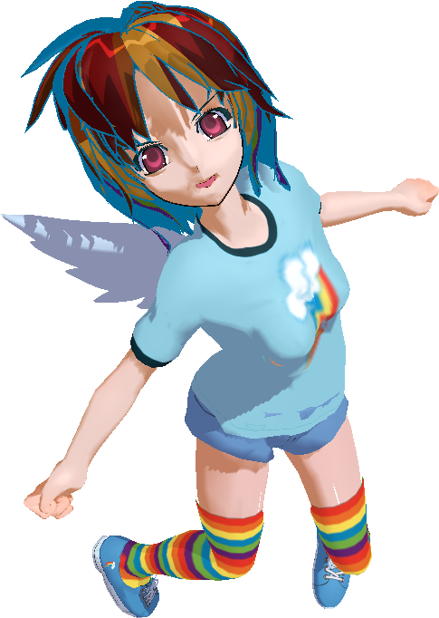 Mmd Rainbow Dash Model By Dmn666 - Rainbow Dash (518x693)