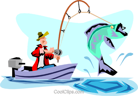 Fishing Royalty Free Vector Clip Art Illustration - Cartoon Of Someone Fishing (480x335)