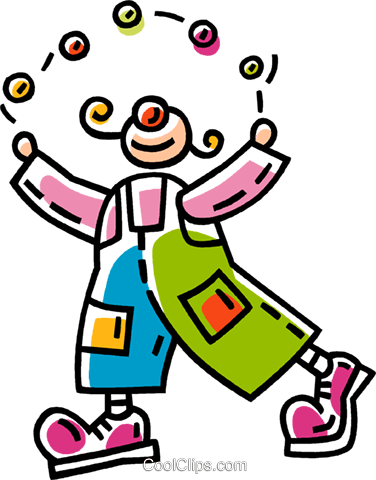 Juggling Clown Royalty Free Vector Clip Art Illustration - Circus Math For Preschoolers (376x480)