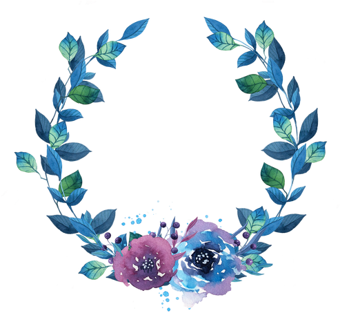 Watercolor Circle Monogram Wreath Ready To Press Transfer - Flower Circle Watercolor Png (500x466)
