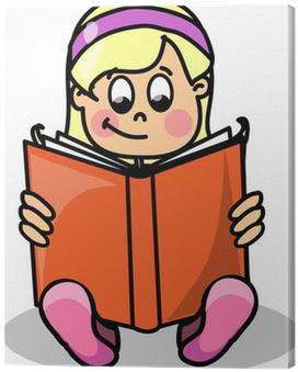 Canvas Cartoon Meisje Het Lezen Van Een Boek • Pixers® - Do You Want To Be When You Grow Up? (400x400)