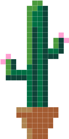 Stickaz - Cactus Ln - Cactus Pixel Art (350x450)