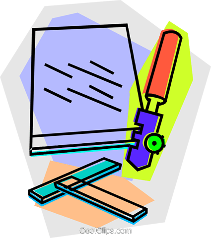 Glass Cutter Royalty Free Vector Clip Art Illustration - Glass Cutter Royalty Free Vector Clip Art Illustration (425x480)