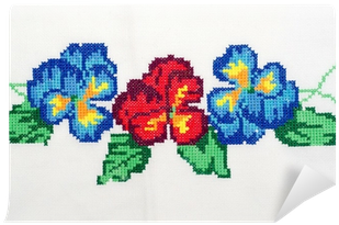 Fototapeta Ukrajinština Vyšívané Dobrý By Cross-stitch - Embroidery (400x400)