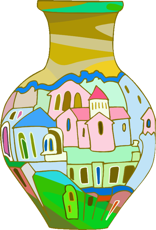 Vase Pottery Decorative Arts Clip Art - Pottery And Vases Coloring Book: 32 Designs (542x800)