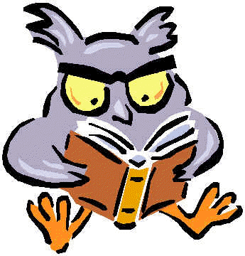 Guided Reading Clip Art - Owl Studying (345x360)