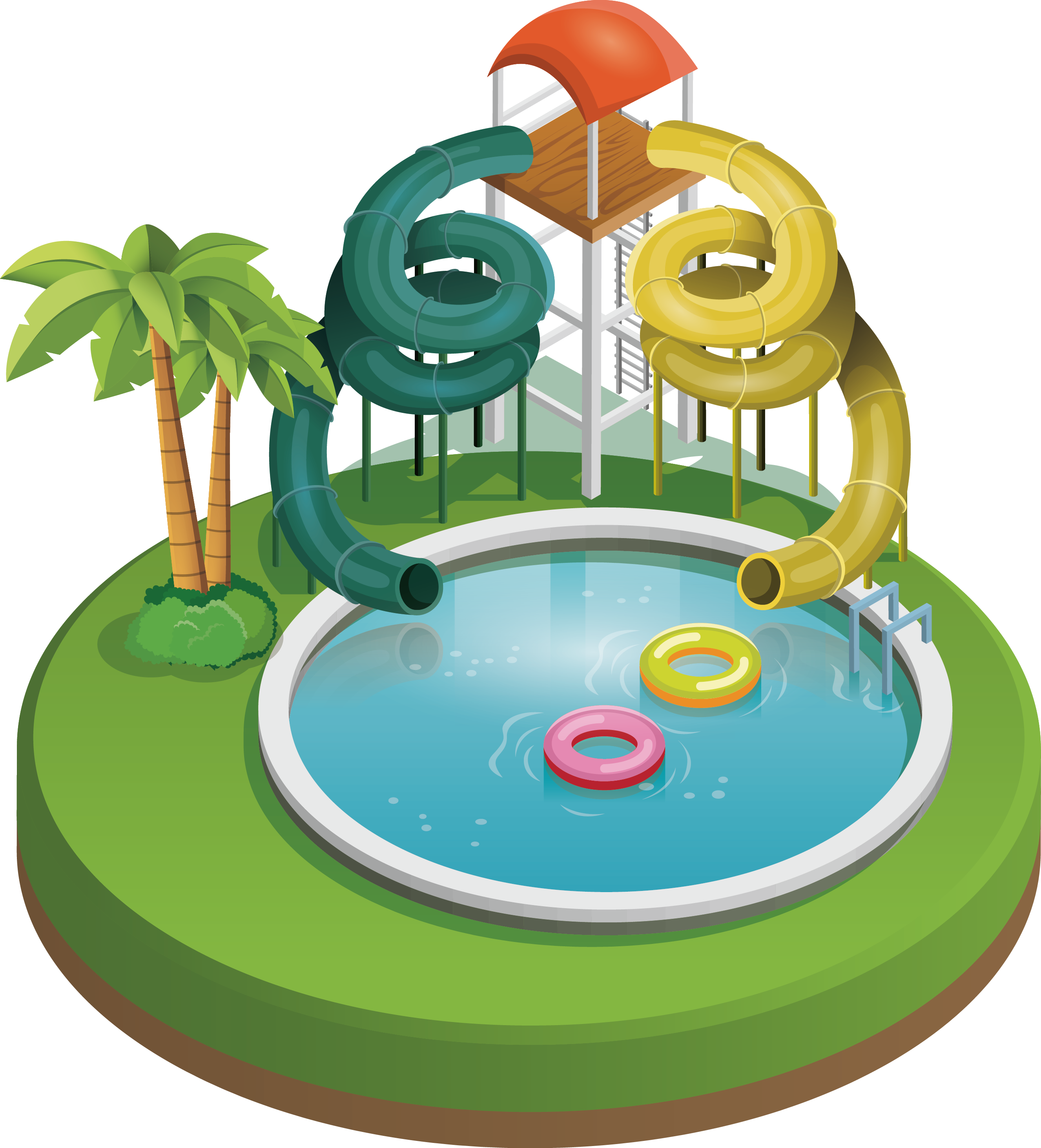 Water Park Recreation Clip Art - Water Park Vector (2653x2925)