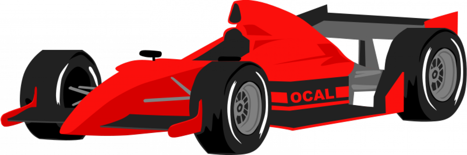 Woman In Orange Racing Car Illustration Royalty Free - Formula 1 Clipart (1498x500)
