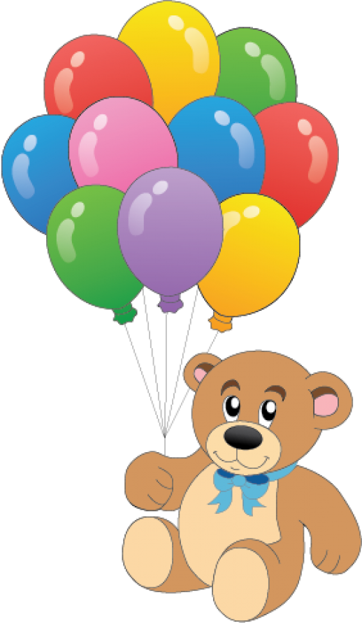 A Free Teddy Bear With Balloon Vector, The Graphic - Bear With Balloons (518x890)