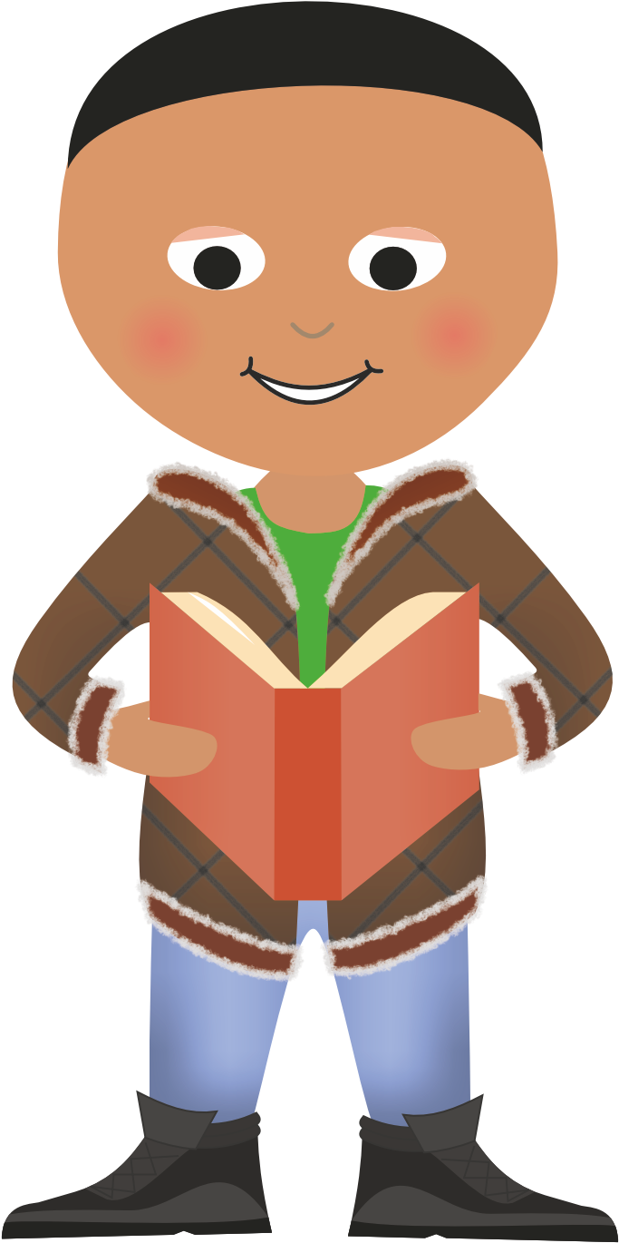 Boy Standing Reading - Clipart For Reading Book Standing (686x1380)