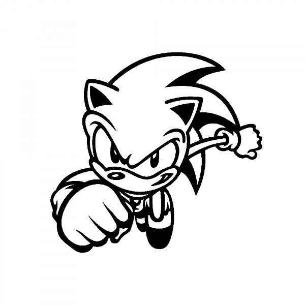 Stickers De Sonic Courant - Dessin Stickers (600x600)