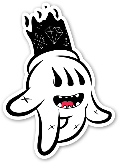 Cote The Hand Sticker - Graffiti Illustration Stickers Transparent (444x600)