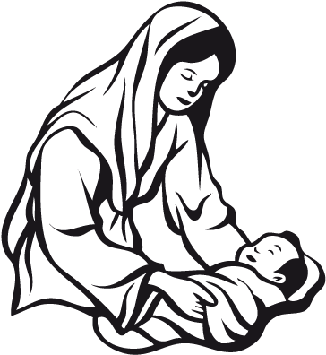 Mary And Baby Jesus Wall Sticker - Jesus Vector En Png (650x720)