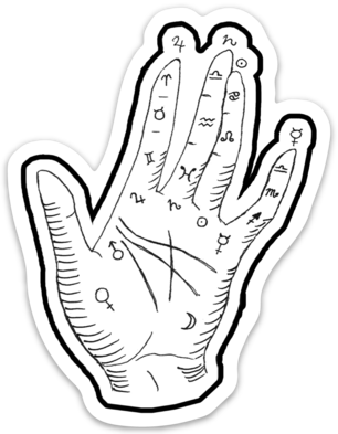 Mystic Hand Vinyl Sticker - Sticker (306x393)