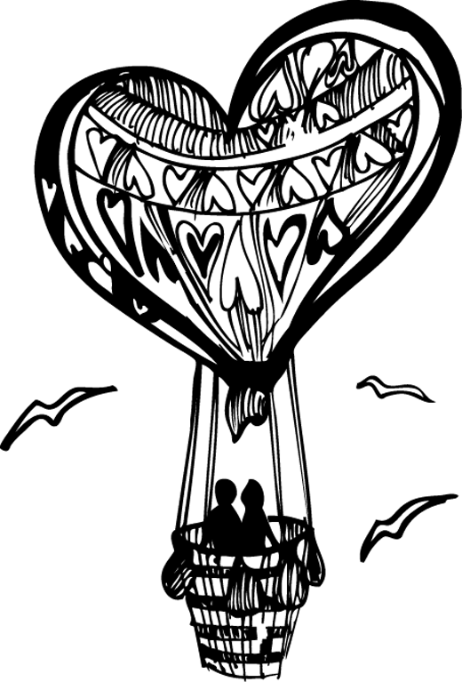 Love Hot Air Balloon Wall Sticker - Vinilos Decorativos Globos (520x767)