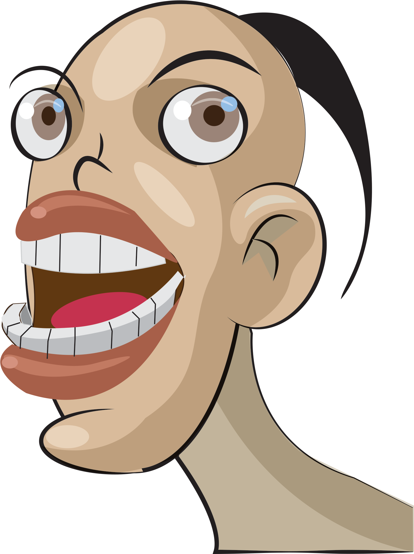 Cartoon Drawing Portrait Clip Art - Human Face Cartoon (1659x2112)