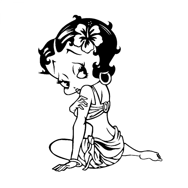 Stickers Betty Boop - Betty Boop Black And White (600x600)