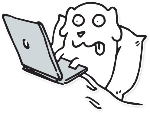 Stickers Dog Black And White (512x512)