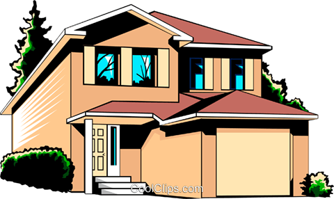 Casa Da Família Livre De Direitos Vetores Clip Art - House (480x286)