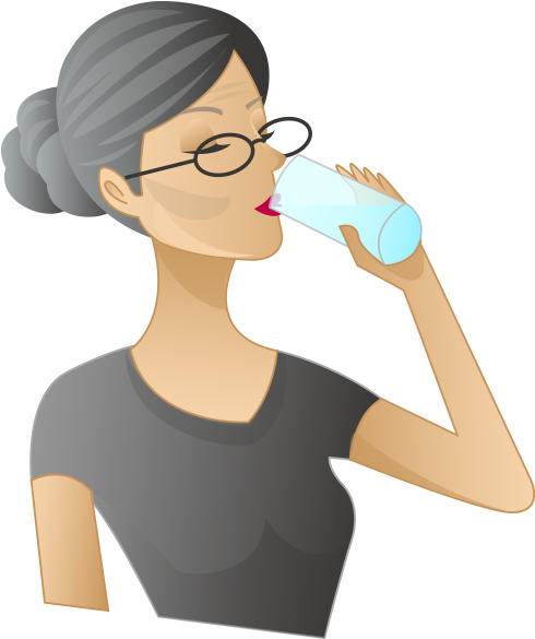 Is Your Loved One Being Adequately Hydrated In The - Elderly Drinking Water Cartoon (551x598)