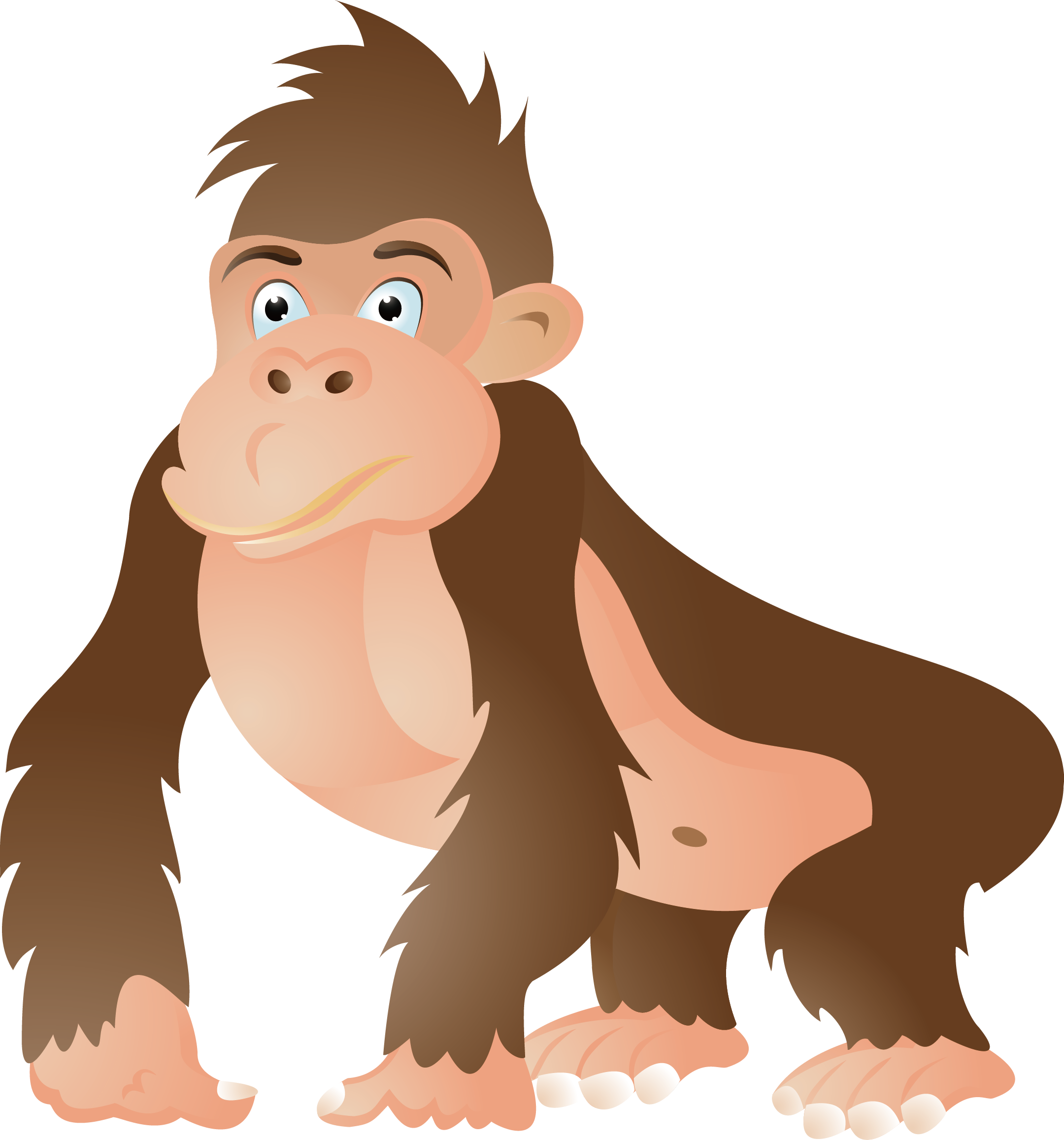 Gorilla Ape Chimpanzee Cartoon Clip Art - Gorilla Cartoon (2160x2314)