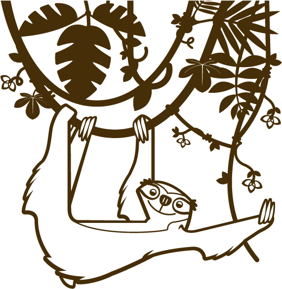 Stickers Enfant Paresseux - Glue (582x585)