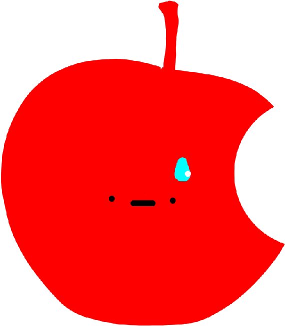 Rainbow Apple Getting Eaten Sad Fruit Eaten Crying - Apple Gif Transparent (775x883)