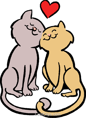 Cats In Love Clipart 2 By Kathryn - Cats In Love Clipart (352x480)