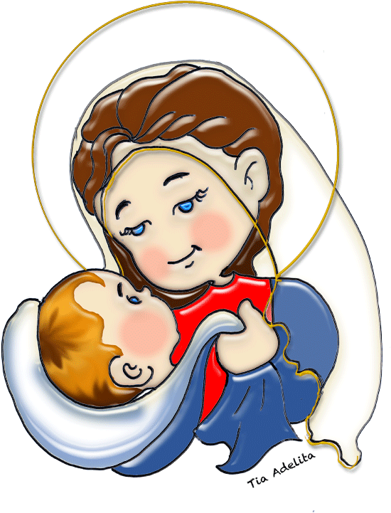 Imagem De Santos Em Formas De Desenho Para Crianças - Nossa Senhora Mãe Da Divina Providência (581x800)