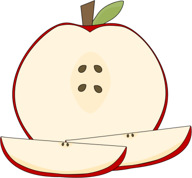 Clipart Apple Slices Sliced Apple And Wedges Clip Art - Clip Art Apple Slices (389x360)